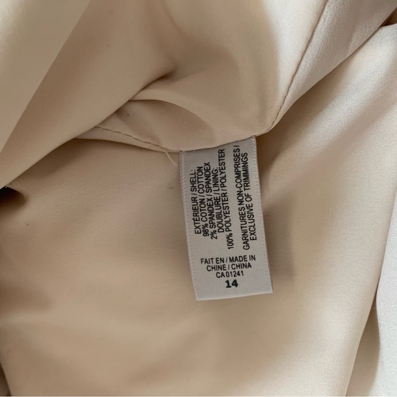 Simons | Off white corduroy pinafore | Lined and tailored | Midi mini | Zip back - Picture 5 of 10